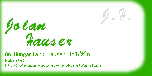 jolan hauser business card